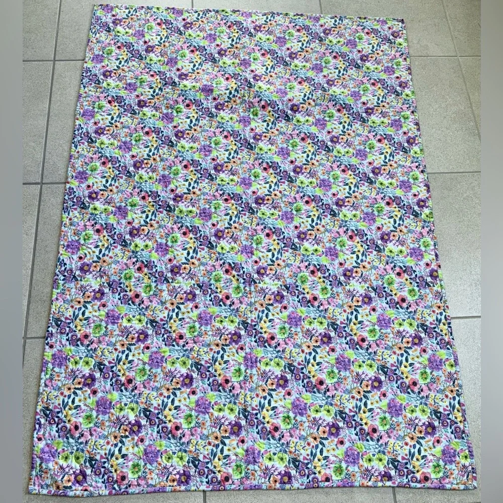 Handmade Patchwork Floral Baby Girl Quilt